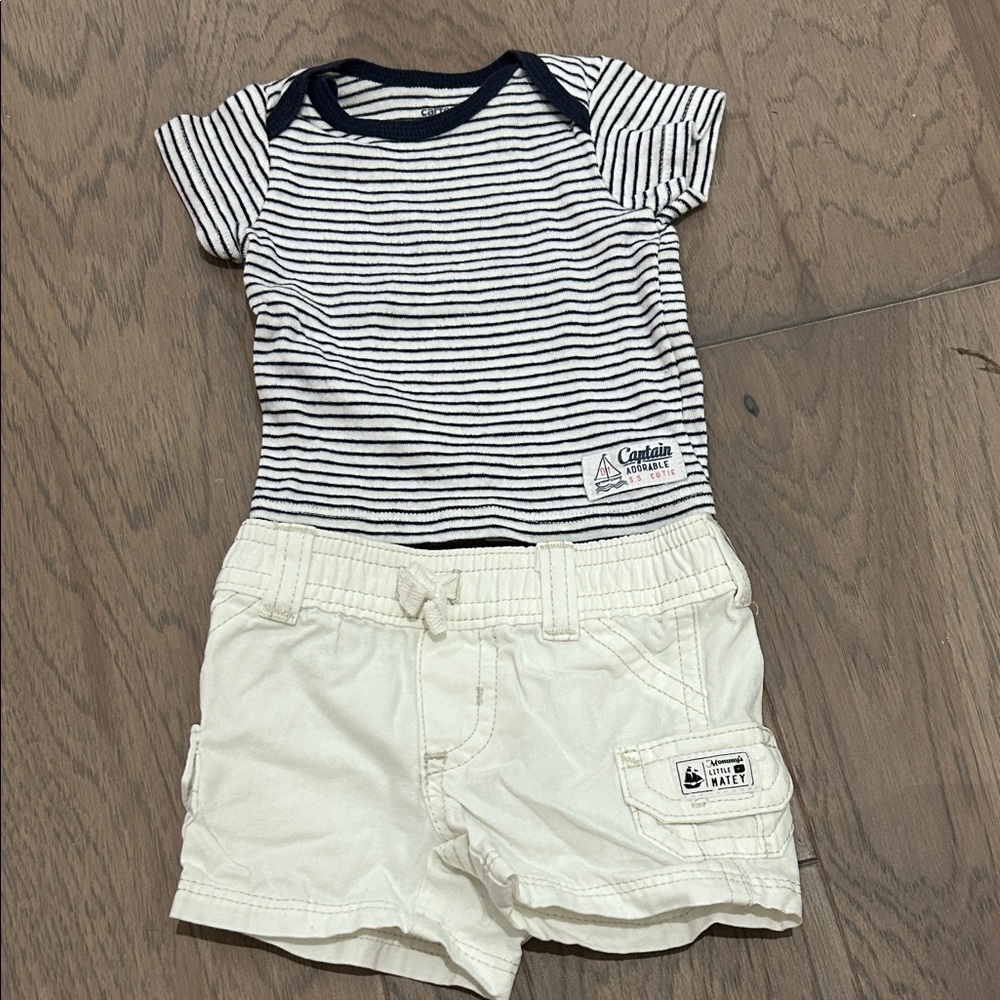 Carter's Navy and White Striped Baby Bodysuit
